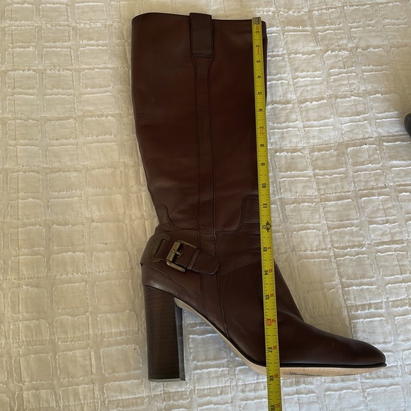 Vintage Nine West Leather size 9 tall boots 4 inch heel inside zipper buckle - Picture 8 of 8